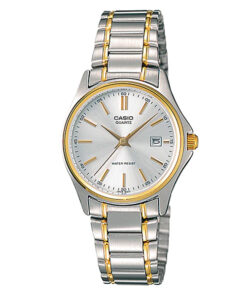 casio-ltp-1183g-7a silver dial day and date female classic wrist watch