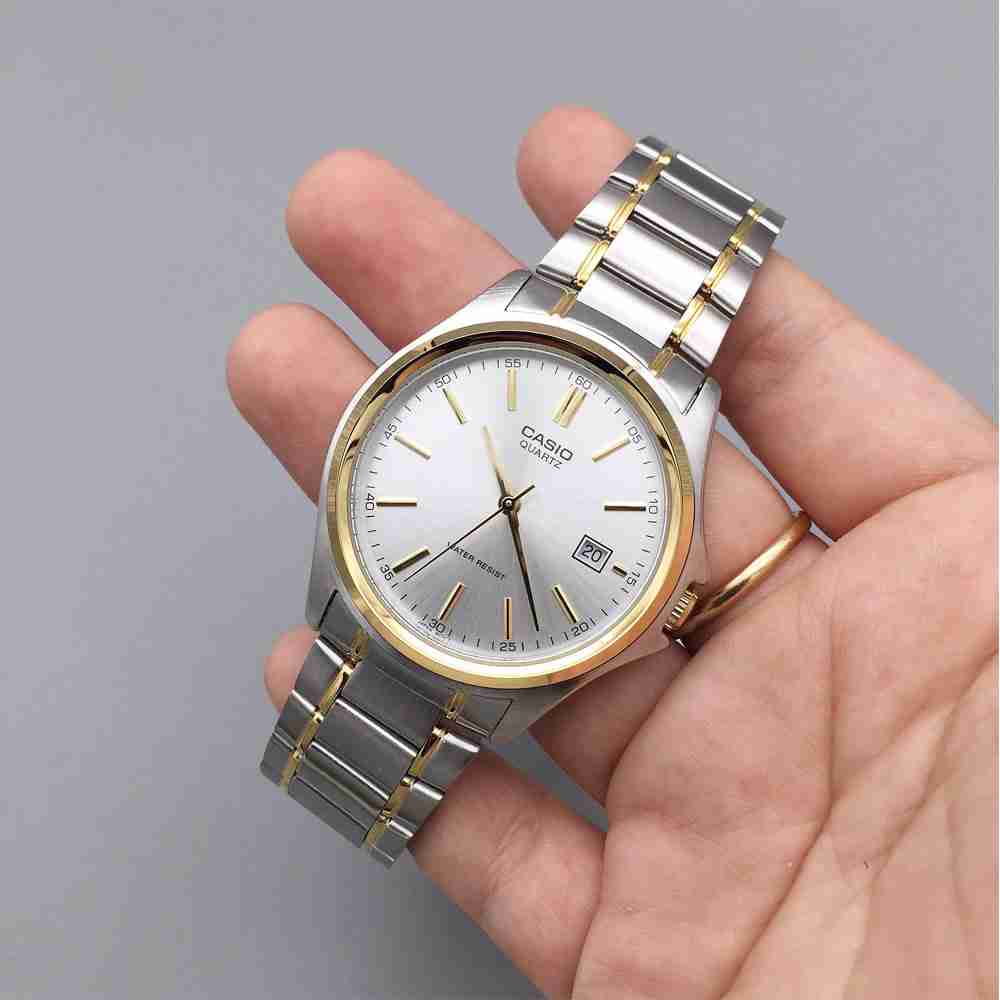 casio edifice men's two tone stainless steel bracelet watch