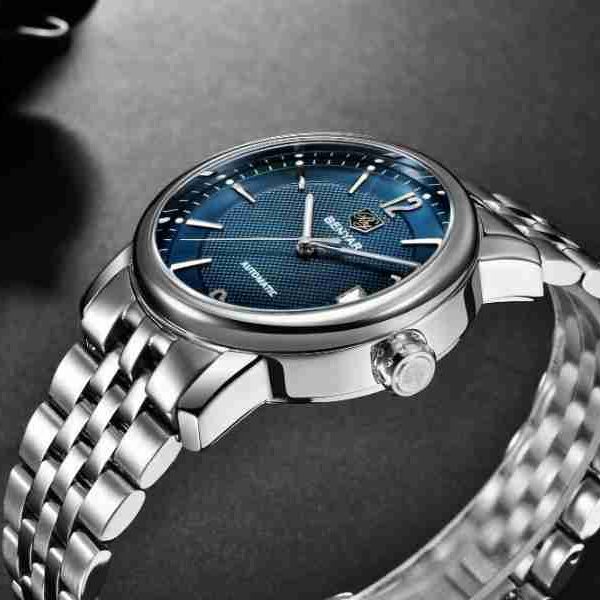 Benyar Automatic Silver Blue Stainless Steel Watch - Image 3