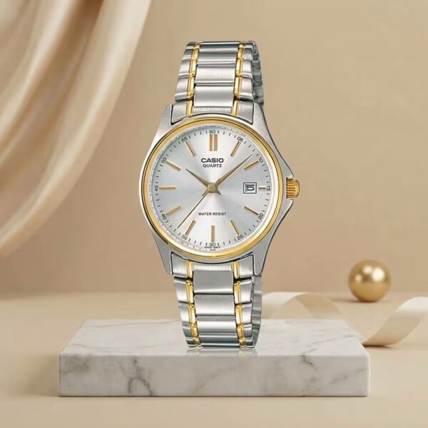 Casio ladies LTP-1183G-7A two tone golden silver premium gift watch