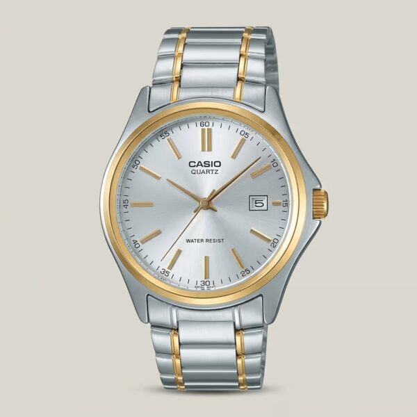 Casio MTP-1183G-7AV Two Tone Chain Silver Dial Dress Watch