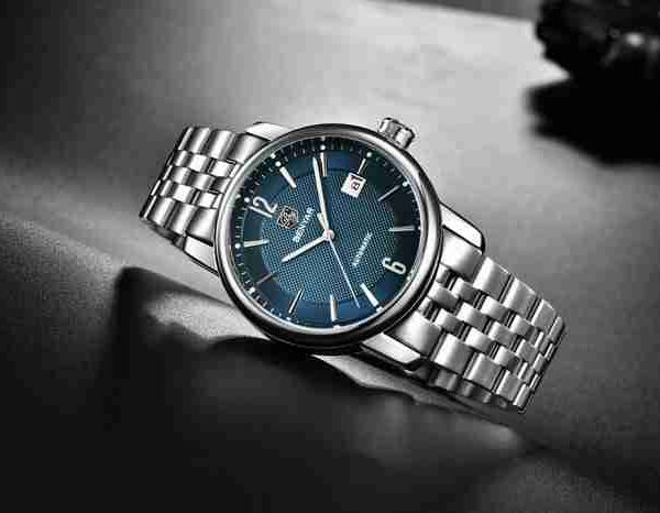 Benyar Automatic Silver Blue Stainless Steel Watch - Image 2
