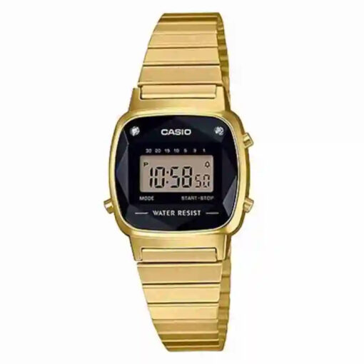 Casio la670wgad-1df Golden Chain Vintage Series Digital Wrist Watch with diamonds