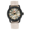 naviforce 9080 khaki color leather strap camouflage dial men's wrist watch