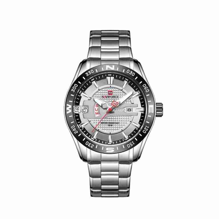 NaviForce 9157 Silver Chain Men's MultiHand Dial Wrist Watch