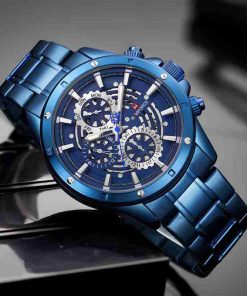 NaviForce Blue Stainless Steel Chronograph Gift Watch - Image 4