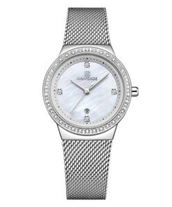 NaviForce NF5005 silver mesh chain white simple dial female wrist watch