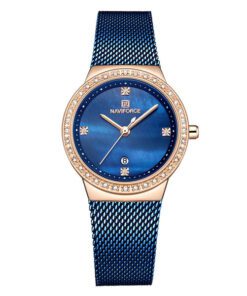 NaviForce NF5005 blue mesh chain blue analog dial ladies wrist watch