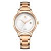 NaviForce NF5008 rose gold stainless steel white analog dial female wrist watch