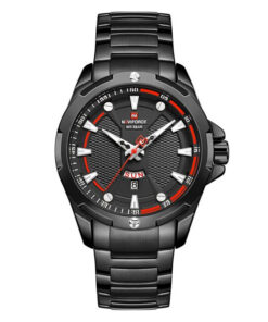 NaviForce-9161 black stainless steel black dial men's analog wrist watch