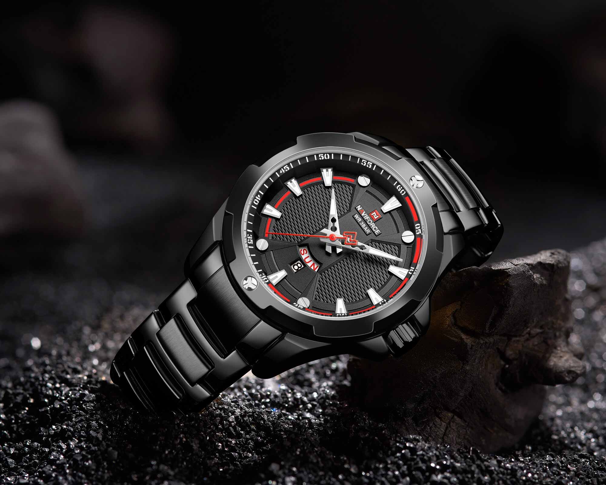 NaviForce-9161 black chain black dial men's casual wear watch