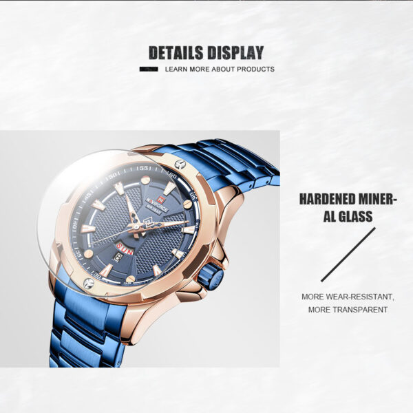 NaviForce-9161 NaviForce 9161 blue stainless steel men's wrist watch