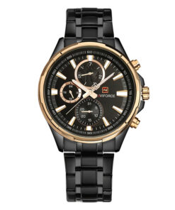 NaviForce-NF9089 black stainless steel black dial men's chronograph corporate watch
