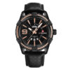 NaviForce-NF9117L black leather strap rose gold black dial men's wrist watch
