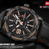 NaviForce-NF9117L rose gold black analog dial memn's luxury leather watch