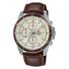 Casio-EFR-526L-7BV brown leather strap chronograph men's sports wrist watch