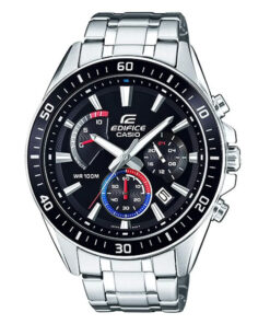 Casio-Edifice-EFR-552D-1A3V silver stainless steel stylish black dial men's chronograph wrist watch