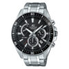 Casio Edifice-EFR-552D silver stainless steel black chronograph dial mens hand watch