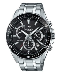 Casio Edifice-EFR-552D silver stainless steel black chronograph dial mens hand watch