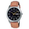 mtp-v006l-1b3 Brown Leather Band With black Dial Men's Wrist Watch