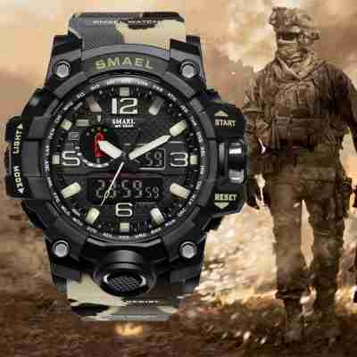 smael-khaki-camouflage-watch