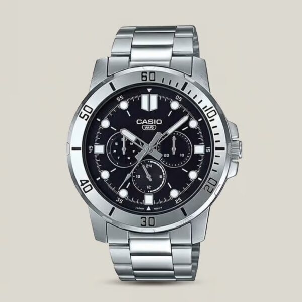 MTP-VD300D-1E casio Black Dial Stainless Steel chain Analog Men's Dress Watch in pakistan
