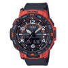 Casio PRT-B50-4DR red black resin mumeric dial mens analog digital wrist watch