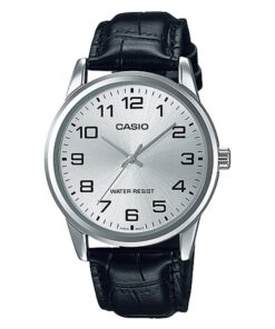 Mtp-v001l-7b Casio Silver Dial Black Leather Band Men's Stylish Wrist Watch in Pakistan