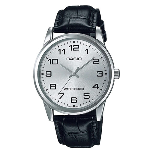 Mtp-v001l-7b Casio Silver Dial Black Leather Band Men's Stylish Wrist Watch in Pakistan