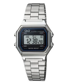 q&q m173j001y silver vintage style digital wrist watch unisex