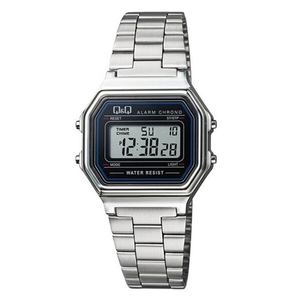 q&q m173j001y silver vintage style digital wrist watch unisex