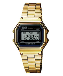 Q&Q m173j003y golden unisex vintage style digital wrist watch