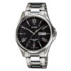Casio MTP-1384D-1av Black Roman Dial With silver Stainless steel Men's Analog Wrist Watch