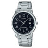 MTP-V002D-1B Silver Stainless Steel Black Dial Men's Wrist Watch