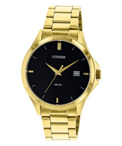 Citizen DZ0022-52E golden stainless steel black dial analog mens stylish watch