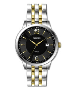 Citizen DZ0034-53E two tone stainless steel black numeric analog dial men's wrist watch