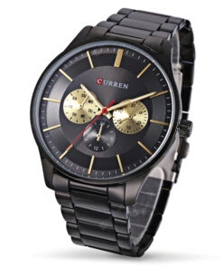 Curren 8282 Black Stainless Steel Black Dial Analog Men's Wrist Watch