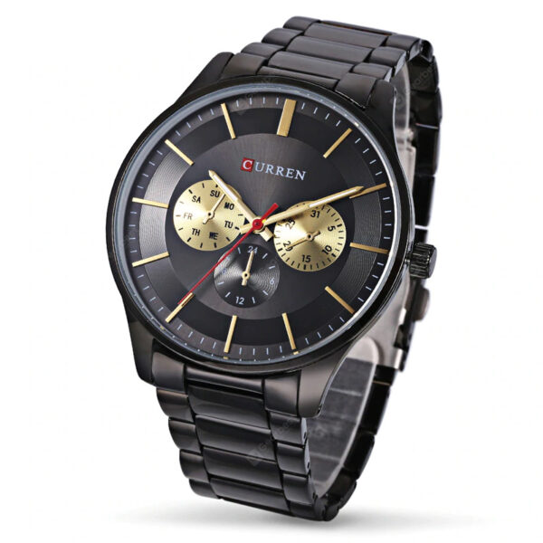 Curren 8282 Black Stainless Steel Black Dial Analog Men's Wrist Watch