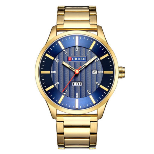 curren 8316 golden stainless steel blue dial mens wrist watch