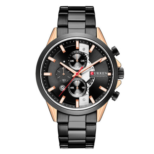 curren 8325 black stainless steel black dial men's chronograph wrist watch