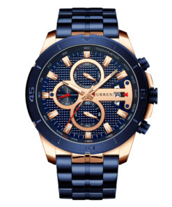 Curren 8337 Blue Stainless Steel Blue Dial Men's Wrist Watch