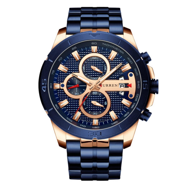 Curren 8337 Blue Stainless Steel Blue Dial Men's Wrist Watch