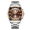 8360 Brown Dial Silver Stainless Steel Men's Gift Watch