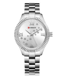 Curren 9009 Silver Stainless Steel Silver Dial Ladies Hand Watch