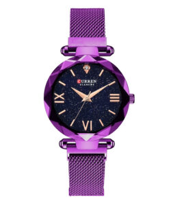 Curren 9063 Purple Mesh Strap Female Wrist Watch