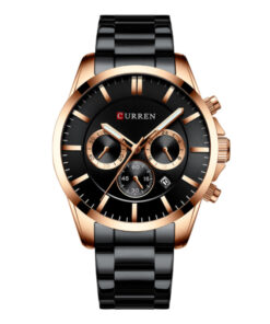 Curren 8358 Black Stainless Steel Black Dial Men's chronograph Wrist Watch