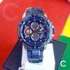 Kademan 9087 mens blue stainless steel chronograph gift watch