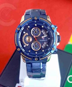 Kademan 9087 mens blue stainless steel chronograph gift watch
