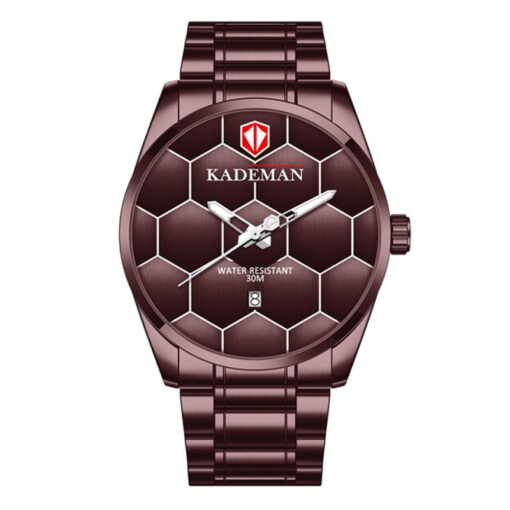 kademan 9107 brown stainless steel brown dial mens analog wrist watch