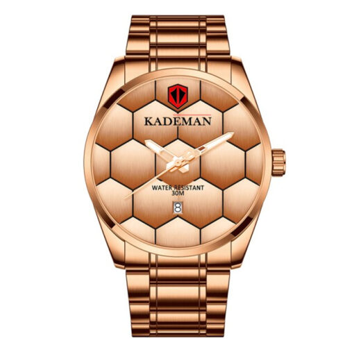 Kademan 9107 rose gold big dial mens stylish football dial wrist watch